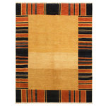 Bareens Designer Rugs - Contemporary Ziegler Jenee Beige Blue Hand-Knotted Wool Rug - 5'1'' x 6'5'' - Enhance the ambiance of your home with this magnificent Persian-influenced Turkish hand-knotted rug made by skilled artisans capable of creating the most exceptional vegetable dyes and hand-spun wool. This exquisite handmade rug is a one-of-a-kind  Kafkaz, otherwise identified as Chobi, Chobi Peshawar, Oushak, or Ziegler rug. These handmade rugs are crafted in Pakistan utilizing superior-quality wool imported from Australia, New Zealand, and Korea in two types of weaves: the Persian weave and the Mori weave. This rug is meticulously crafted by hand using the finest natural vegetable dyes extracted from local plants. The artisans use a blend of hand-spun local and fine merino wool, resulting in a rug with a compelling texture, higher lanolin content, and longer staple. The artisans occasionally incorporate natural or artificial silk into the pile to enhance specific motifs. The finished product is an awe-inspiring execution of flawless design and an understated palette that exudes elegance.