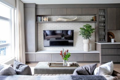 Example of a trendy living room design in Vancouver