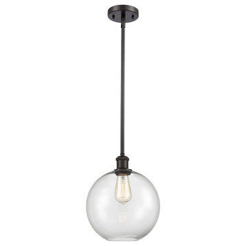 Large Athens 1-Light Pendant, Oil Rubbed Bronze, Clear