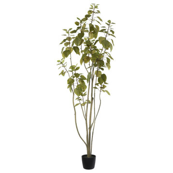 Vickerman Artificial Green Potted Cotinus Coggygria Tree., 5'