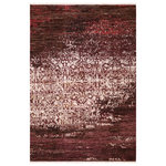 Bareens Designer Rugs - Chic Ziegler Gerard Brown Purple Hand-Knotted Wool&Silk Rug - 5'11'' x 9'4'' - Enhance the ambiance of your home with this magnificent Persian-influenced Turkish hand-knotted rug made by skilled artisans capable of creating the most exceptional vegetable dyes and hand-spun wool. This exquisite handmade rug is a one-of-a-kind  Kafkaz, otherwise identified as Chobi, Chobi Peshawar, Oushak, or Ziegler rug. These handmade rugs are crafted in Pakistan utilizing superior-quality wool imported from Australia, New Zealand, and Korea in two types of weaves: the Persian weave and the Mori weave. This rug is meticulously crafted by hand using the finest natural vegetable dyes extracted from local plants. The artisans use a blend of hand-spun local and fine merino wool, resulting in a rug with a compelling texture, higher lanolin content, and longer staple. The artisans occasionally incorporate natural or artificial silk into the pile to enhance specific motifs. The finished product is an awe-inspiring execution of flawless design and an understated palette that exudes elegance.