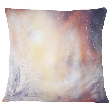 Blurry Watercolor With Star Abstract Throw Pillow, 16"x16"