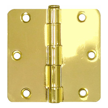 idh by St Polished Brass Simons 82520-003 Professional Grade Quality Genuine Solid Brass 2-1/2 x 2 Cabinet Hinges 