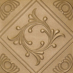R 02 Styrofoam Ceiling Tile 20x20 - Light Brass - Ceiling Tile
