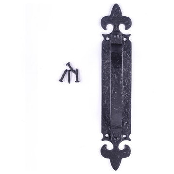 10 1/2 Inch Decorative Door Handle Black Iron Door Pull Handle