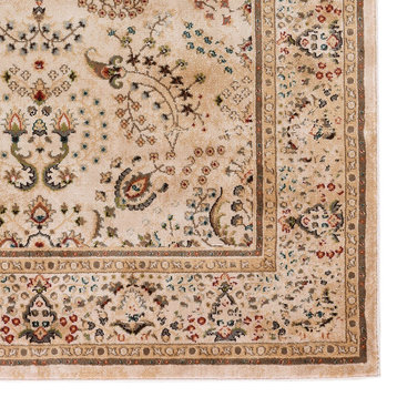 Taraji-Isfahan Woven Area Rug, Alabaster, Rectangle, 4'11"x3'3"