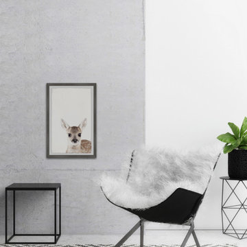 "Deer Close-up" Framed Painting Print