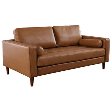 Frederick Modern Contemporary Leather Loveseat