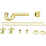 Westbrass - Traditional Pedestal Lavatory Kit - Cross Handles In Polished Brass - This Westbrass Pedestal Lavatory Kit with universal 3/8 in. angle stops with cross handles, 3/8 in. x 20 in. bullnose annealed brass risers, and 1-1/2 in. x 1-1/2 or 1-1/4 in. P-Trap with high box flange, is perfect for dressing up an exposed or console style Kitchen or Bathroom sink. The angle stops fit both 1/2 in. IPS or 1/2 in. Copper Pipe (5/8 in. Nominal) and come with sure grip flanges to fit both sizes. Changing washers allows the P-Trap to fit both Kitchen and Bath sinks.