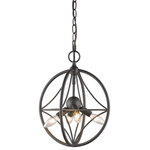 Z-Lite - Cortez 4 Light Pendant, Bronze, Bronze Steel - The unique inner star design suspended within an Orb defines the Cortez Collection. Finish options are Brushed Nickel or Bronze.