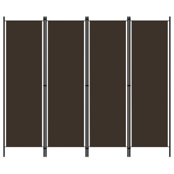 Vidaxl 4-Panel Room Divider Brown 78.7"x70.9"