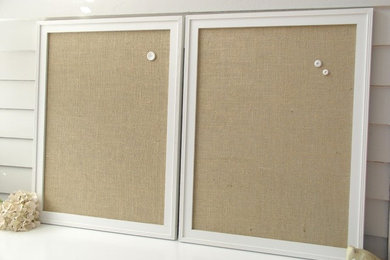 Handcrafted Burlap Magnetic Bulletin Boards with Hardwood Frames