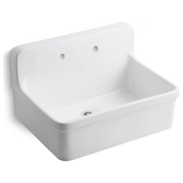 Kohler Gilford 30"X22" Bracket-Mounted Sink With 8" Widespread Holes, White