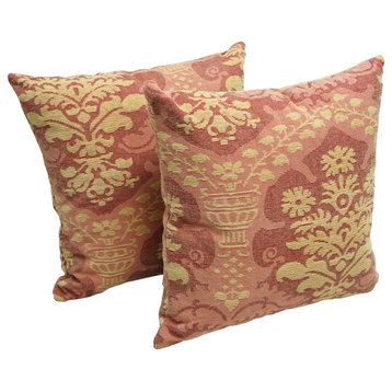17" Tapestry Throw Pillows With Inserts, Set of 2, Queen Maria