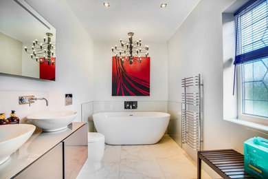 Contemporary bathroom in West Midlands.