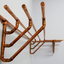 Rustic Modular Copper Pipe Shelving (L-Shaped) - Bookcases