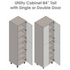 18 x 84 Utility Cabinet-Double Door-with Shaker White Matte door