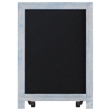 Canterbury Magnetic Chalkboard WithMetal Scrolled Legs, Hang or Countertop Board, 12" X 17" - Rustic Blue