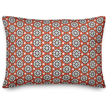Boho Polka Dots in Red Throw Pillow