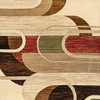 Tamara Retro Abstract Arches Cream/Brown/Red 3 ft. x 5 ft. Area Rug