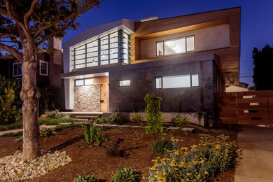 Modern two-story mixed siding house exterior idea in Los Angeles