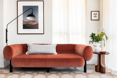This is an example of a large contemporary living room in Hampshire.
