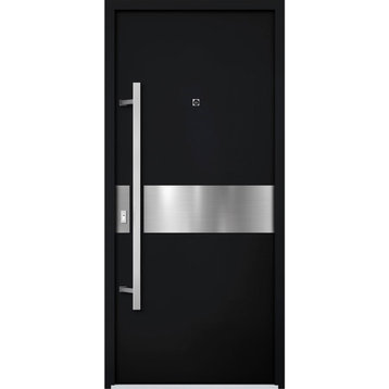 Exterior Prehung Steel Door Deux 6072 Black