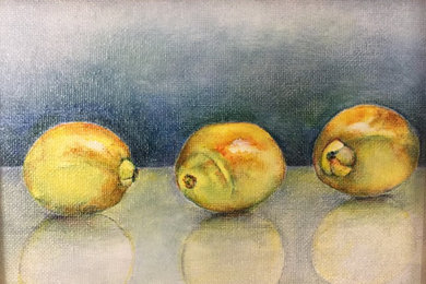 Artwork- Lemons and Camellia (acrylic on canvas)