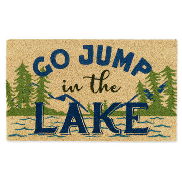 DII 30x18" Modern Fabric Jump In the Lake Doormat in Multi-Color