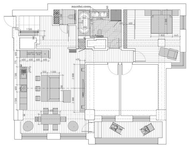 Лофт Внутренний план by Kutenkovs project