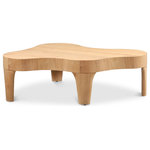 Meridian Furniture - Oakley Coffee Table, Natural - Bring the alluring charm of this natural Oakley coffee table, expertly fashioned from solid oak wood, to your home. This masterpiece features a striking natural oak finish for an air of elegance and sophistication. The table's art deco design-rarely seen in modern furnishings-lends a unique touch to your room. With its sturdy construction and timeless appeal, this table really makes a statement and gives you a medley of both style and durability to redefine your space.