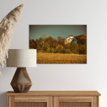 Abandoned Barn In The Trees Aged Colorized Canvas Nature Inspired Artwork