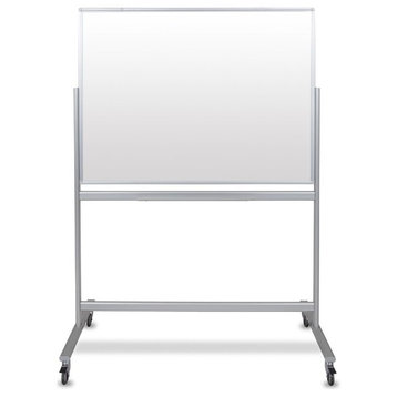 48"x36" Double-Sided Mobile Magnetic Glass Marker Board