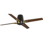 Progress Lighting - Lindale Collection 52" 4-Blade Architectural Bronze Ceiling Fan - Retreat for a little rest and relaxation under the gentle airflow offered by the Lindale Collection’s ceiling fan. A mid-century modern style blends with a flush mount design as four rectangular plywood blades attach to the fan’s vase-inspired center. Select your favorite finish from three beautiful options to customize your Lindale fan for a perfect fit in your home decor design.