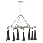 Hudson Valley Lighting - Tupelo 8 Light LED Chandelier, Polished Nickel Finish, White Opal Glass - Evocations of geometry, nature, and organic chemistry all ring off our Tupelo family. LED light sources glow from within white opal diffusers designed to look snugly wedged into Tupelo�s black cones. A double-row of perforation allows this light to shine through the holes in the textural black metal. On both an engineering and design front, Tupelo�s a contemporary piece.