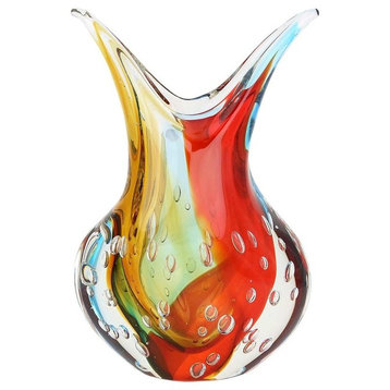 GlassOfVenice Murano Glass Sommerso Vase - Venetian Sunrise