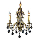 CWI Lighting - Brass 3 Light Wall Sconce With French Gold Finish - Whether it's a narrow hallway or a luxurious living room, the French Gold 3 Light Wall Sconce can provide mood lighting that's rich in character. This ornate wall light with crystal draping and candelabra bulbs is one you can count on when you need to liven up a characterless space. Its french gold finish, graceful arms, and warm glow enable this fixture to bring a storytelling element to wherever it is placed. Feel confident with your purchase and rest assured. This fixture comes with a one year warranty against manufacturers defects to give you peace of mind that your product will be in perfect condition.
