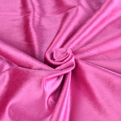 Hotham Pink Red and Purple Plain Ready Made Velvet Curtains and Fabrics Hot Pink - Upholstery Fabric