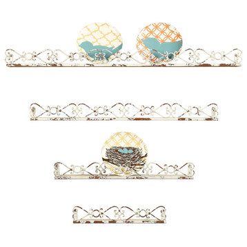 Decorative Cream Iron Ledges (Set of 4 Sizes)