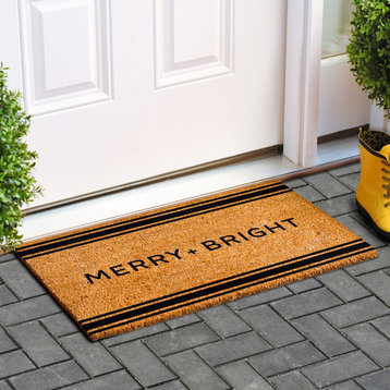 Calloway Mills French Stripe Merry and Bright Doormat, 24x36