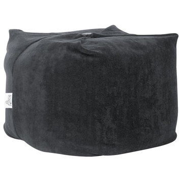 Magic Pouf Black Beanbag Microplush 3 in 1 Ottoman Chair Pillow