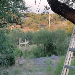 600' zip line with landing platform - Backyard Play