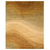 EORC Hand-tufted Wool Gold Contemporary Abstract Desertland Rug, Square 6'x6'