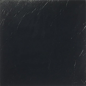 Solid Black Vinyl Floor Tiles 20 Pcs Self Adhesive Flooring - Actual 12" x 12"