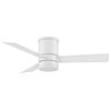 Axis 3-Blade Smart Flush Mount Ceiling Fan 44" Matte White, 2700K LED Kit