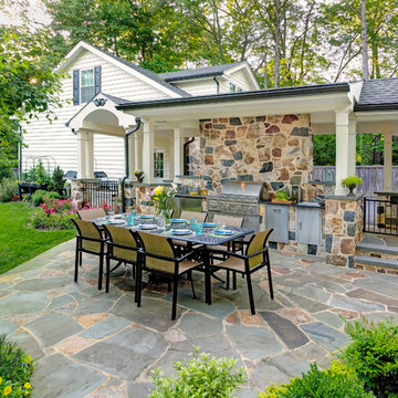 Wet-Laid Irregular Bluestone Patio