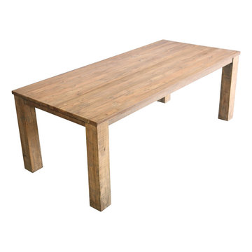 Yonkers Handcrafted Recycled Teak Wood Rectangle Dining Table