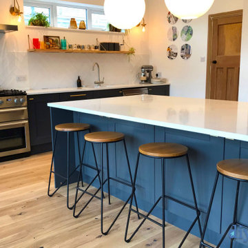 An Innova Linwood Cobham Blue Solid Wood Shaker Kitchen - Real Customer Kitchens