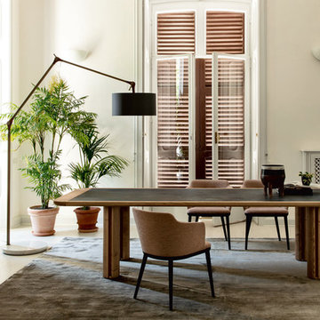 Quadrifoglio Table, Celine Armchair, Gary Big Floor Lamp.