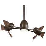 Minka Aire - Minka Aire F304L-ORB/MM Gyro - 42" Cage Free Ceiling Fan with Light Kit - Description: Oil Rubbed Bronze Finish with Medium Maple Blade Finish with Etched Opal Glass